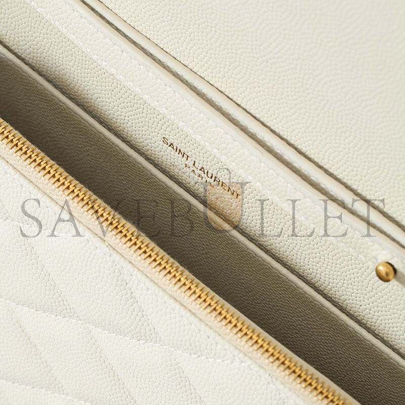 YSL PARIS CHAIN WALLET IN GRAIN DE POUDRE LEATHER 871149AAGOZ9207 (20*13*5cm)